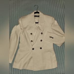 ✅ Double Breasted Balmain Style Blazer M White Zara